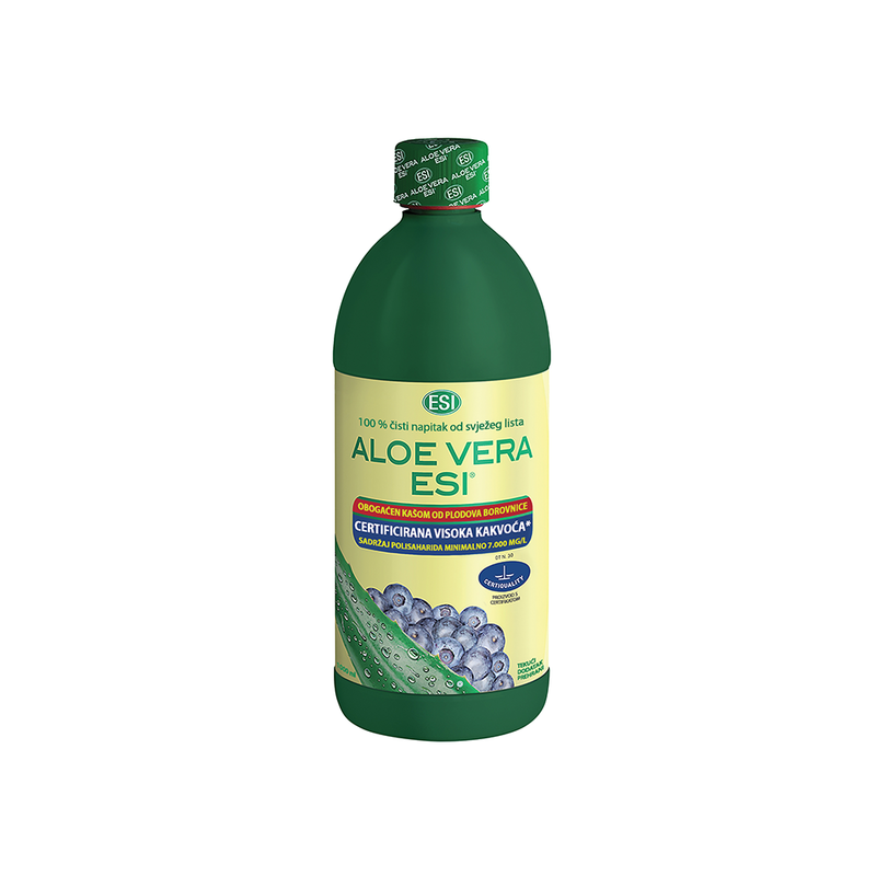 ALOE VERA ESI® SOK od lista prave aloje, obogaćen medom i sokom od plodova borovnice